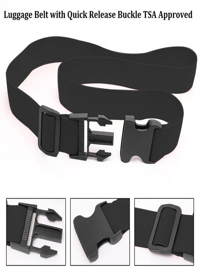 Jcpmcxs 2 Pack Suitcase Straps, Bright Color Adjustable Luggage Belts, TSA Approved (Black) - Image 3